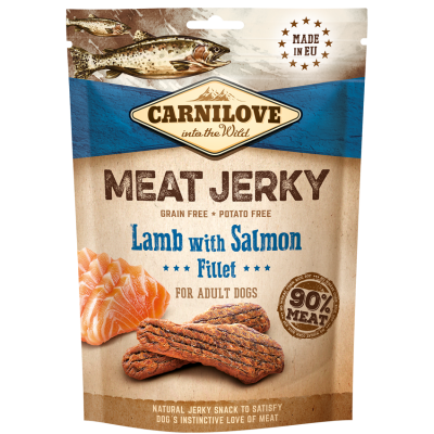 Przysmak dla psów Carnilove Jerky Snack Lamb with Salmon Fillet